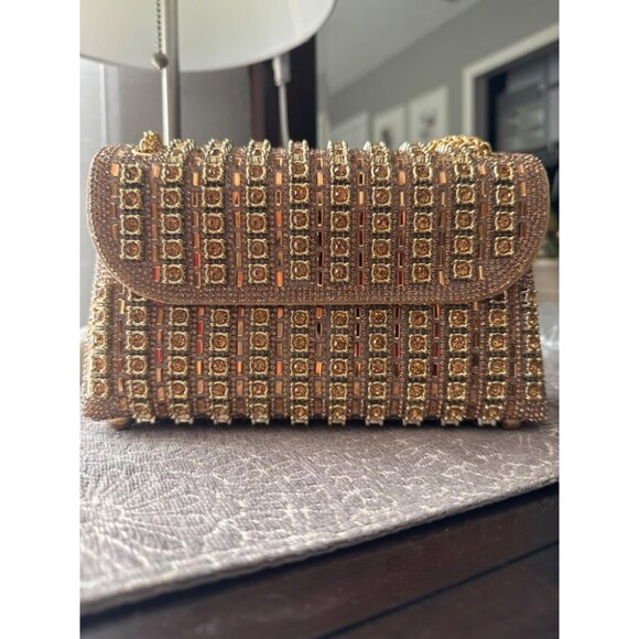 Rhinestone Clutch for Women's Sparkly Shoulder Bag for Evening & Party -Gold - Picture 2 of 8